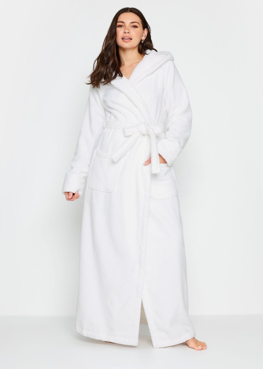 Long Tall Sally White Cotton Towelling Maxi Robe