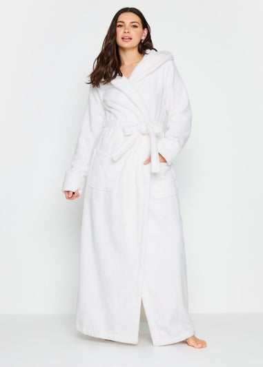 Long Tall Sally White Cotton Towelling Maxi Robe