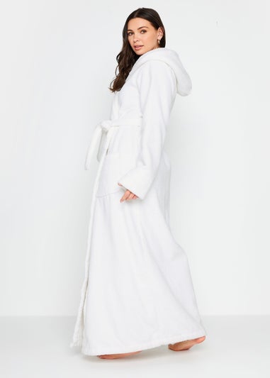 Long Tall Sally White Cotton Towelling Maxi Robe