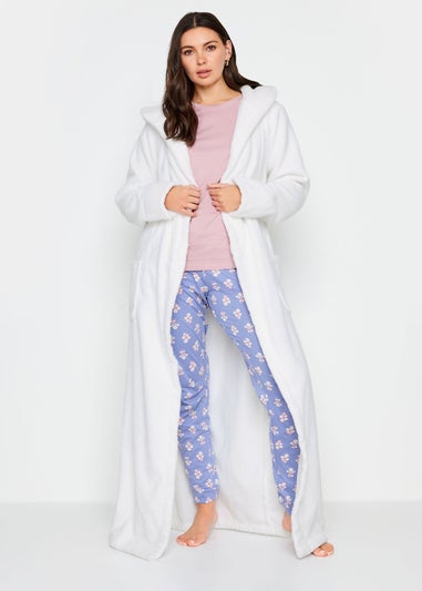 Long Tall Sally White Cotton Towelling Maxi Robe