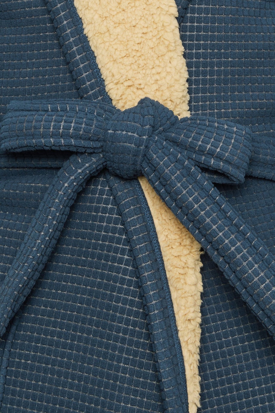 BadRhino Navy Blue Waffle Borg Lined Dressing Gown
