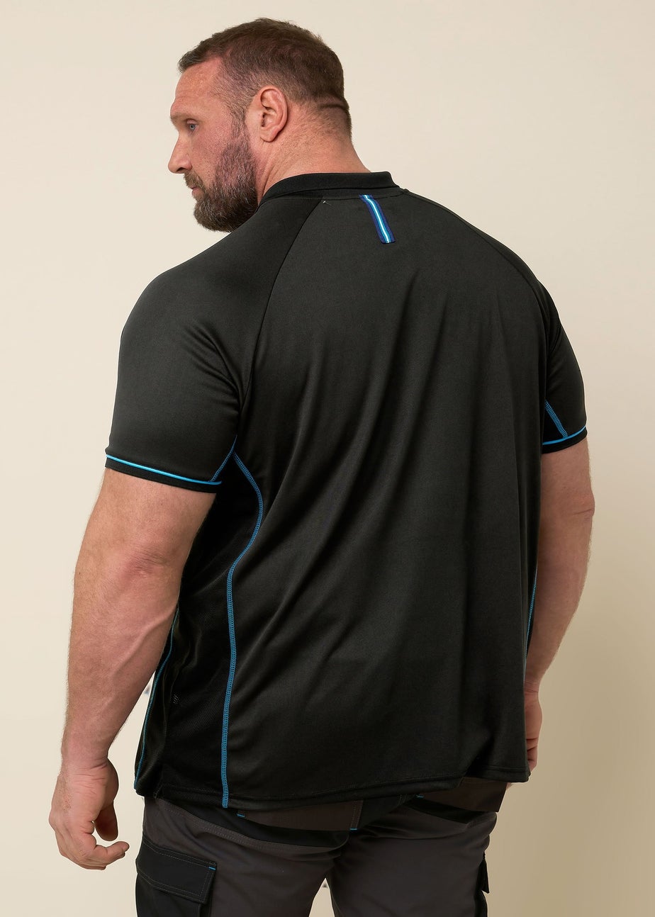 BadRhino Workwear Black Zip Polo Shirt