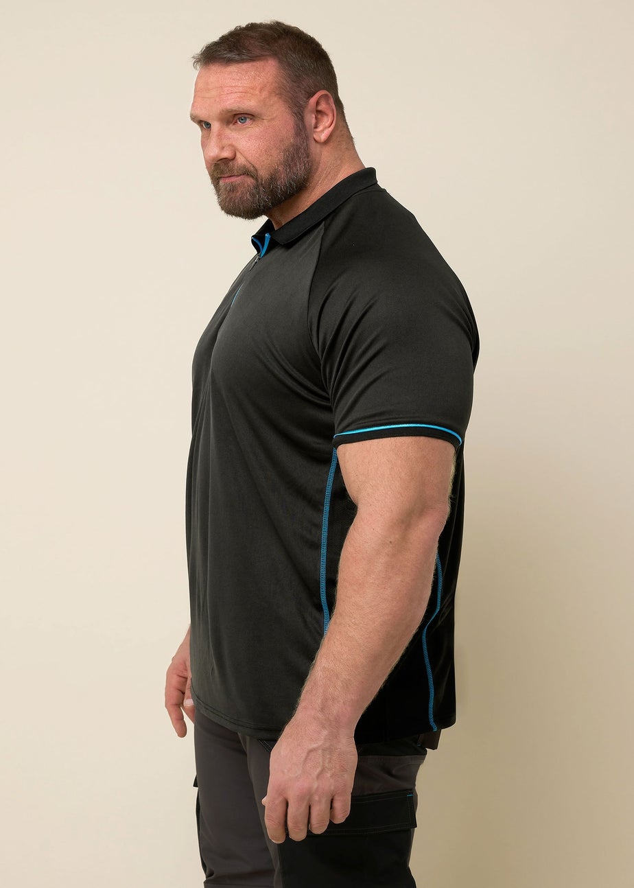 BadRhino Workwear Black Zip Polo Shirt
