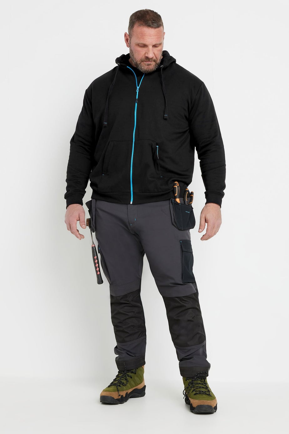 BadRhino Black Workwear Zip Through Hoodie