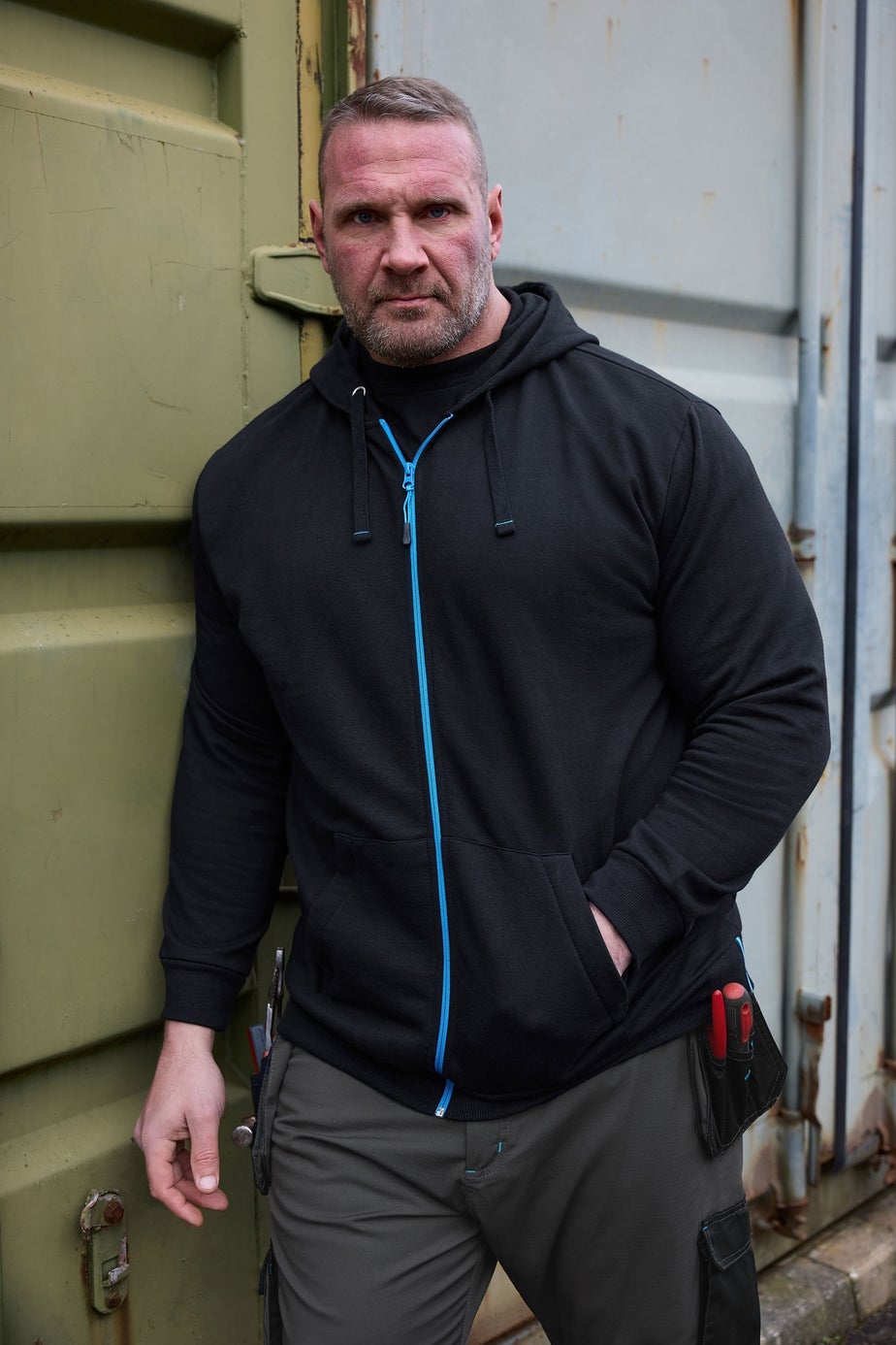 BadRhino Black Workwear Zip Through Hoodie