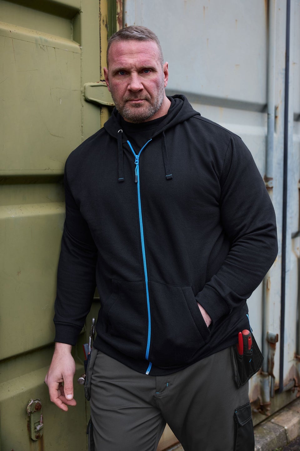 BadRhino Black Workwear Zip Through Hoodie