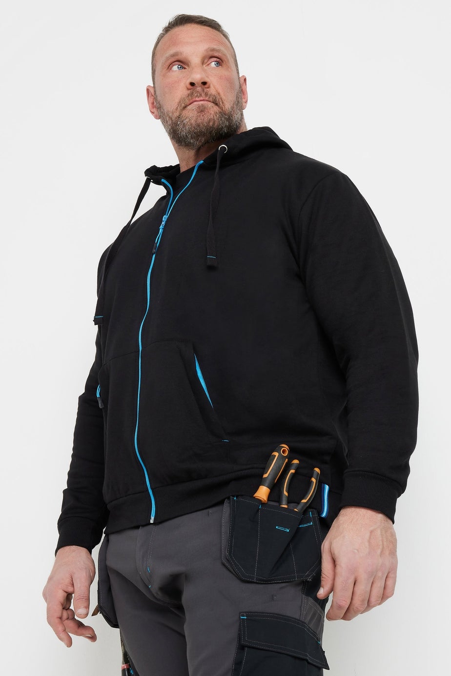 BadRhino Black Workwear Zip Through Hoodie