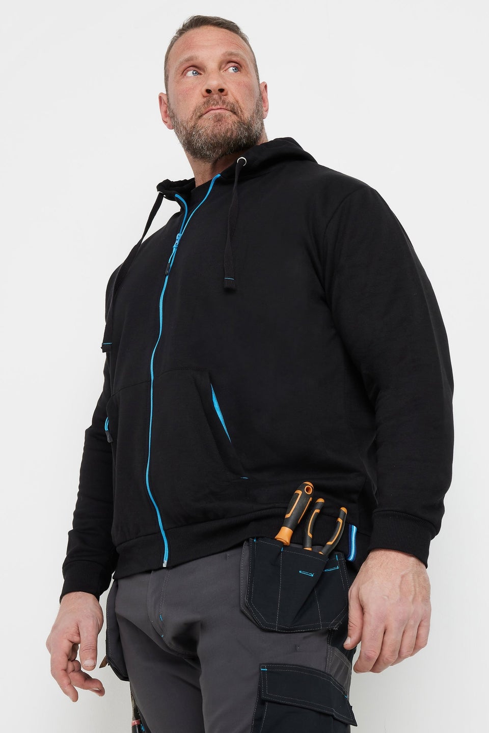 BadRhino Black Workwear Zip Through Hoodie