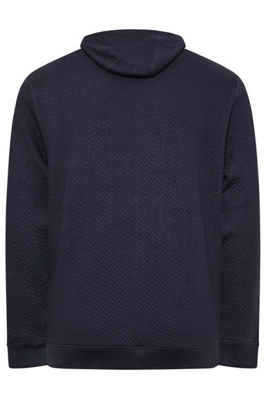 BadRhino Navy Blue Chevron Quilted Hoodie