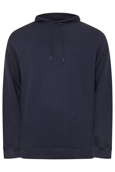 BadRhino Navy Blue Chevron Quilted Hoodie
