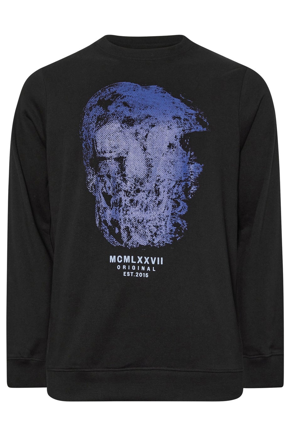 BadRhino Black Abstract Skull Graphic Print Sweatshirt