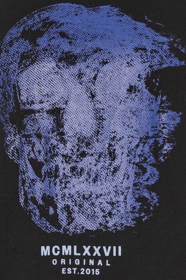 BadRhino Black Abstract Skull Graphic Print Sweatshirt