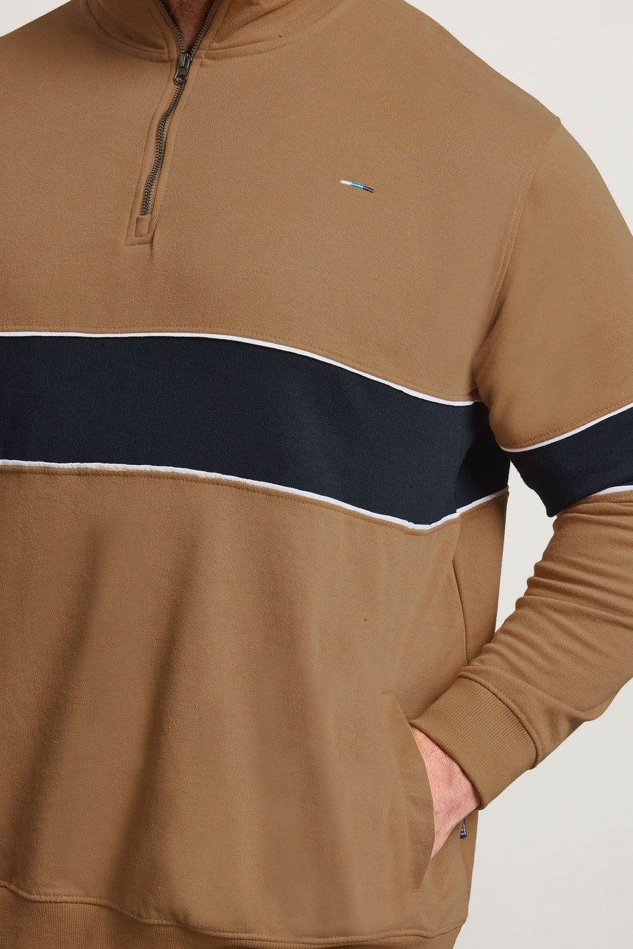 BadRhino Tan Brown Quarter Zip Sweatshirt