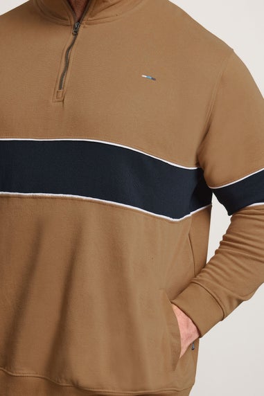 BadRhino Tan Brown Quarter Zip Sweatshirt