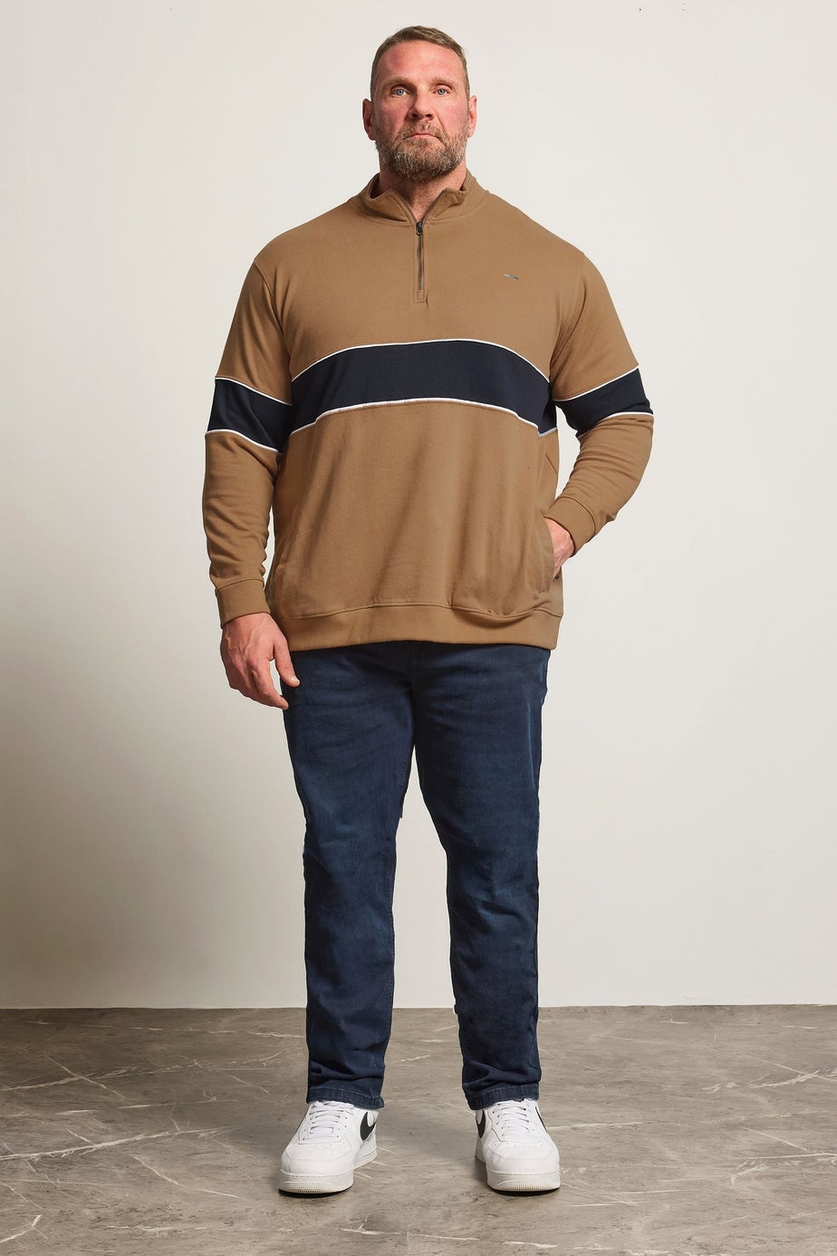 BadRhino Tan Brown Quarter Zip Sweatshirt