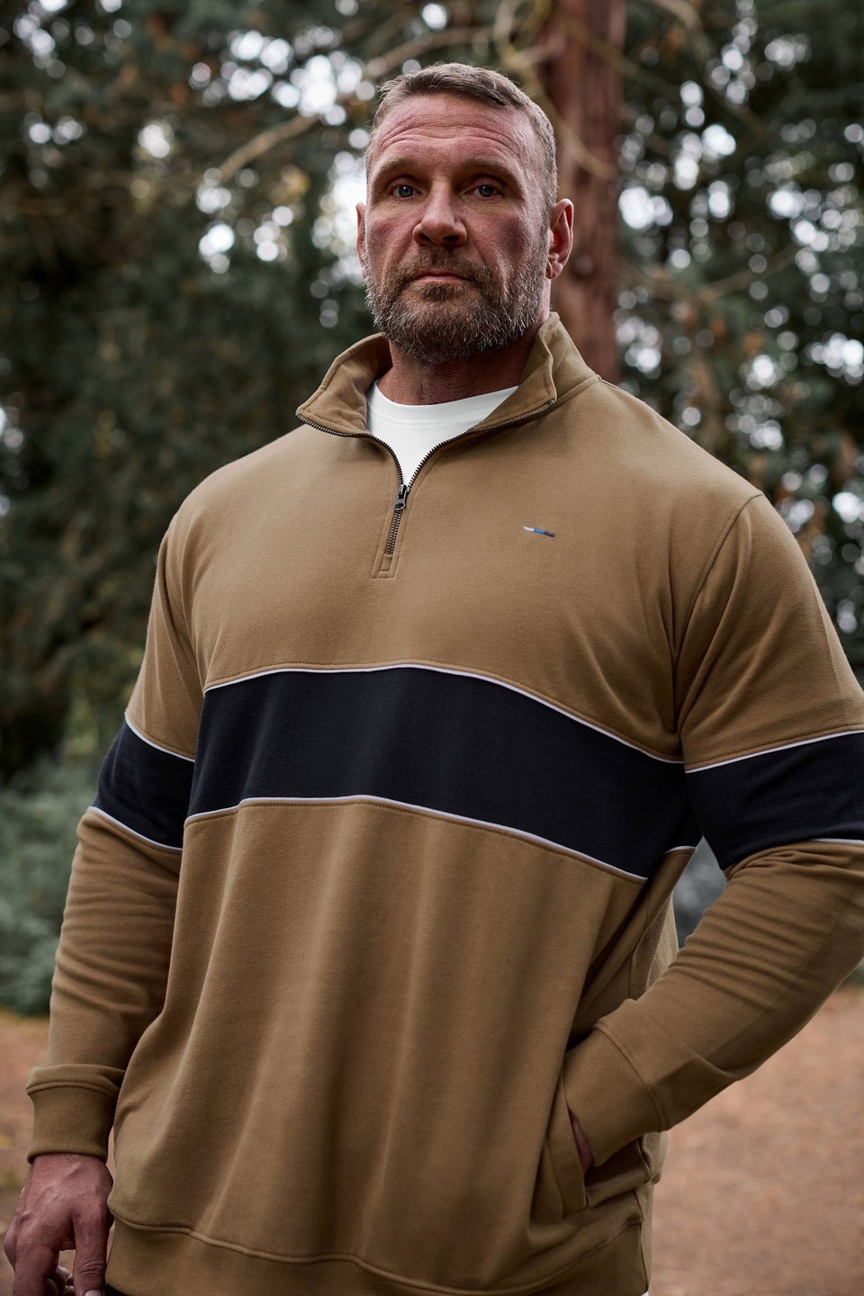 BadRhino Tan Brown Quarter Zip Sweatshirt