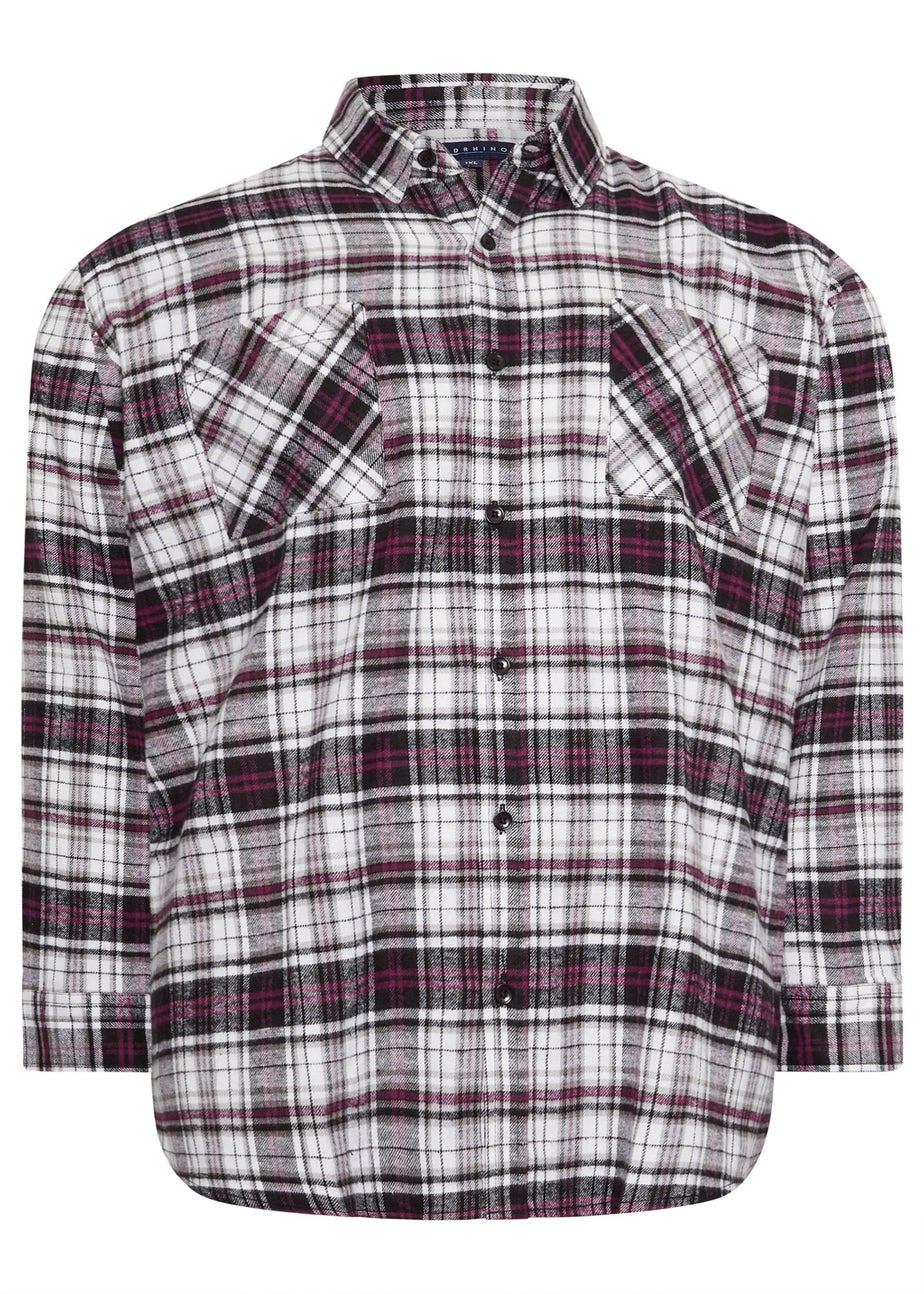 BadRhino Black Check Print Long Sleeve Flannel Shirt