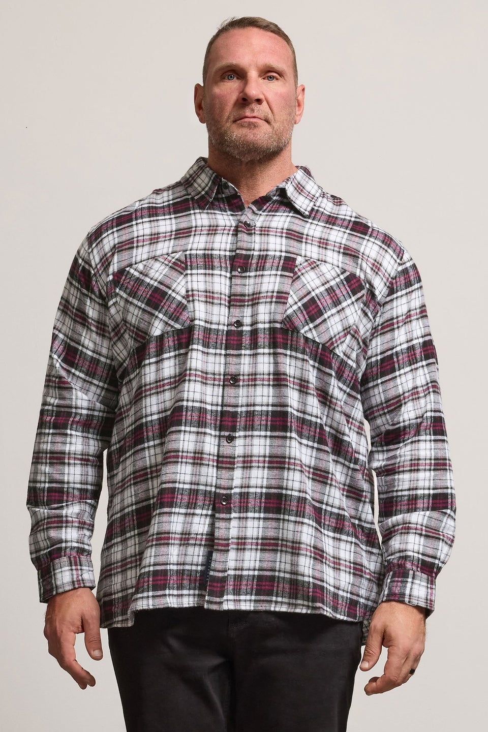 BadRhino Black Check Print Long Sleeve Flannel Shirt