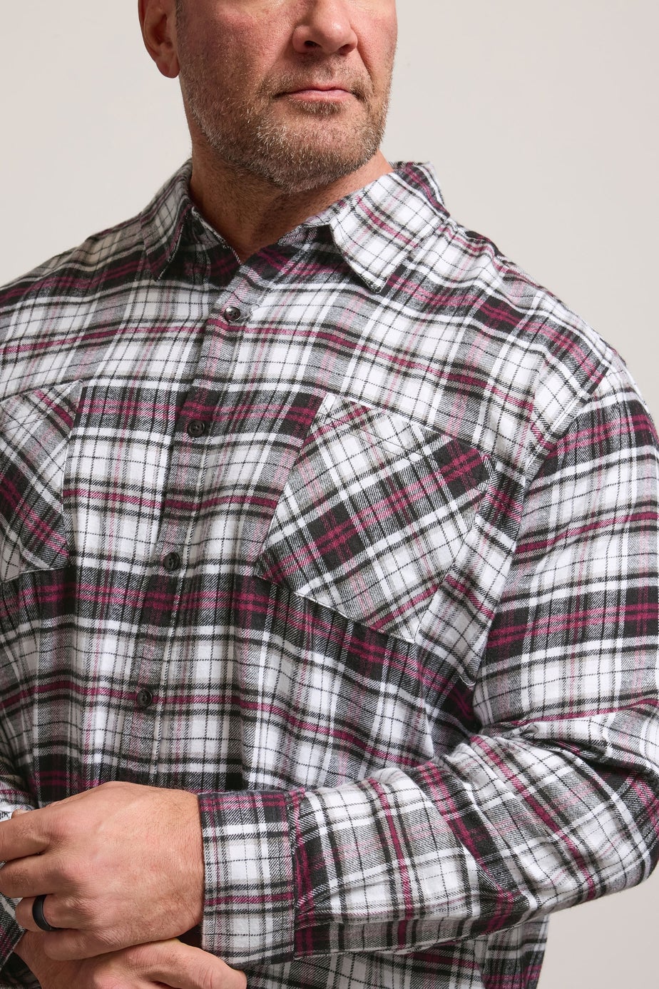 BadRhino Black Check Print Long Sleeve Flannel Shirt