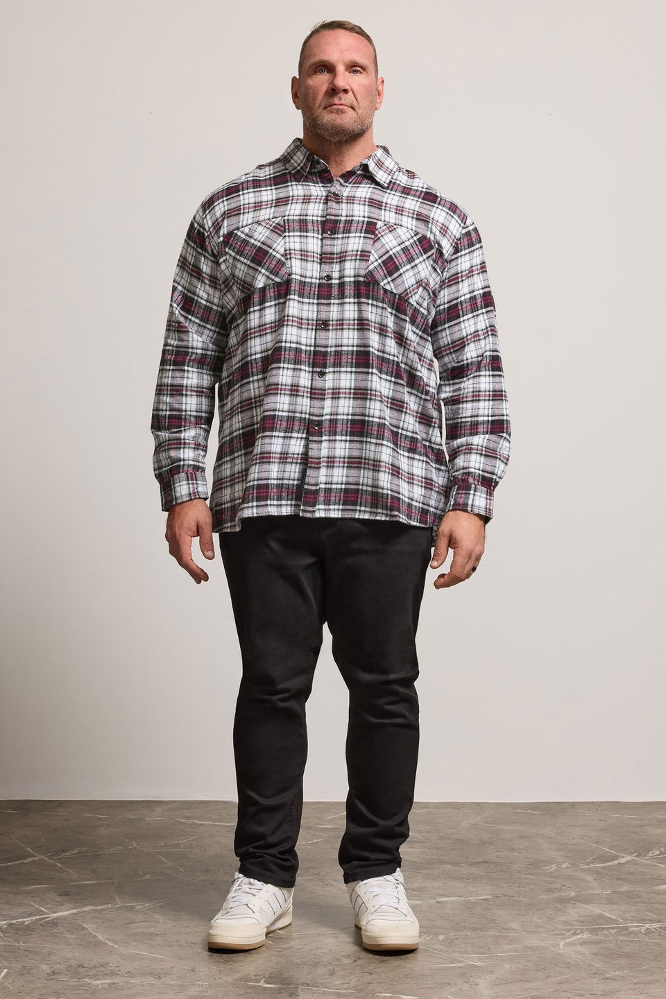 BadRhino Black Check Print Long Sleeve Flannel Shirt