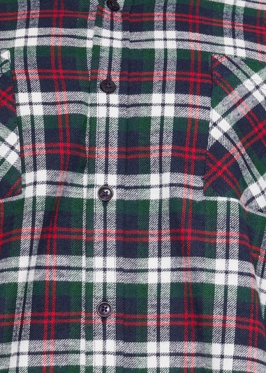 BadRhino Blue Check Print Long Sleeve Flannel Shirt