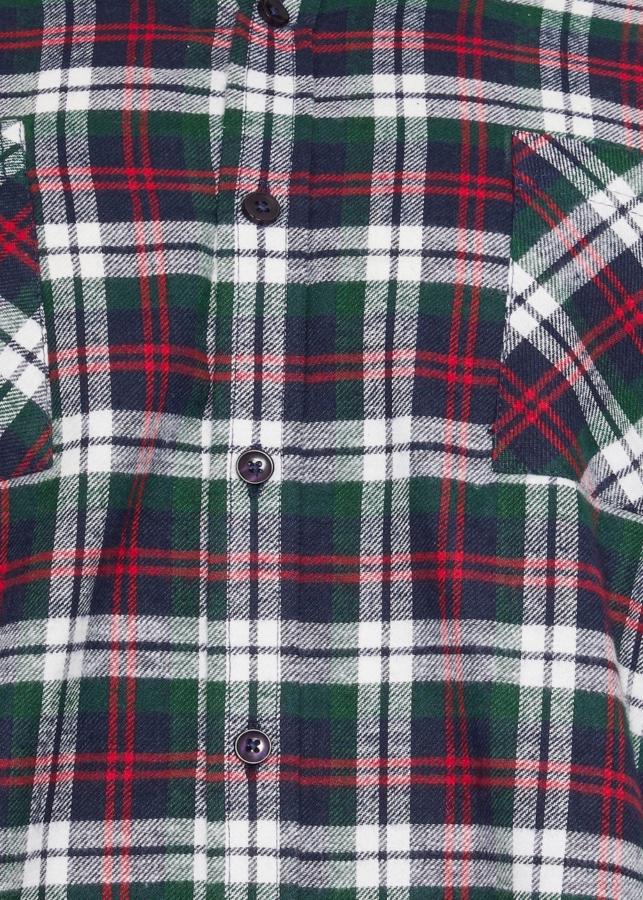 BadRhino Blue Check Print Long Sleeve Flannel Shirt