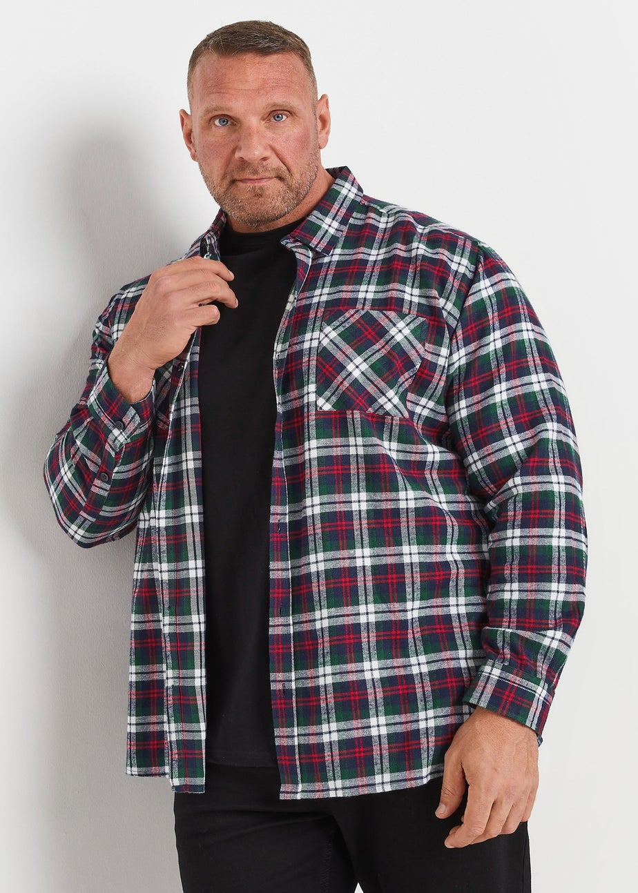 BadRhino Blue Check Print Long Sleeve Flannel Shirt