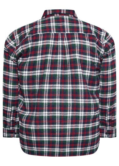 BadRhino Blue Check Print Long Sleeve Flannel Shirt