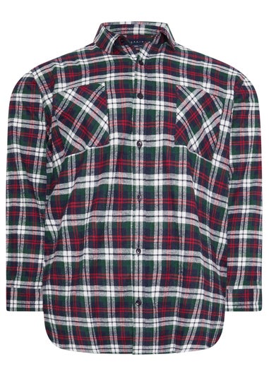 BadRhino Blue Check Print Long Sleeve Flannel Shirt