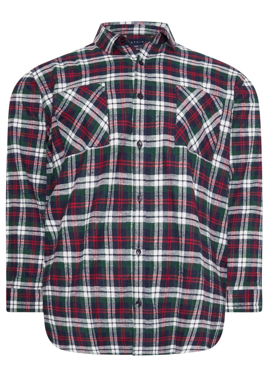 BadRhino Blue Check Print Long Sleeve Flannel Shirt