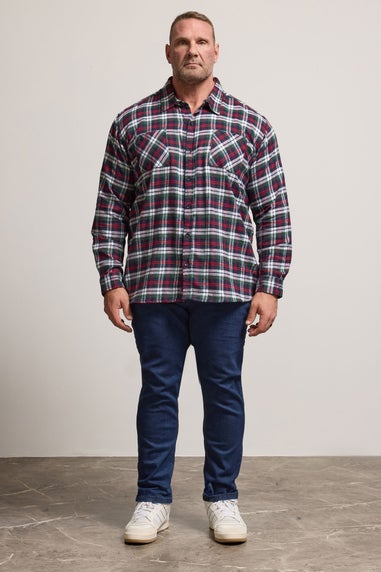 BadRhino Blue Check Print Long Sleeve Flannel Shirt