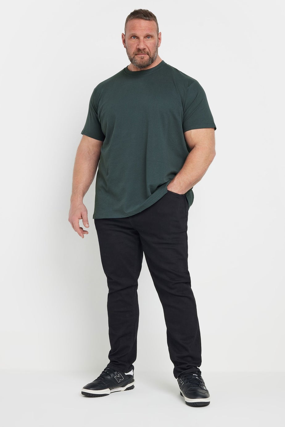 BadRhino Blue Grey Textured Short Sleeve T-Shirt