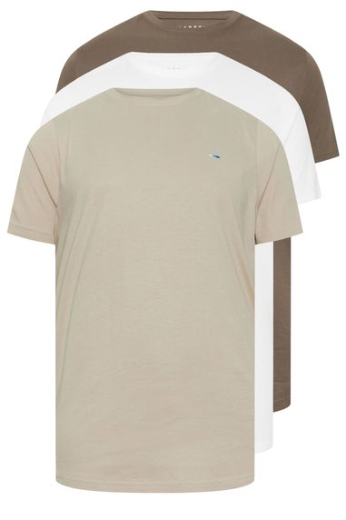 BadRhino 3 Pack Brown & White Core T-Shirts