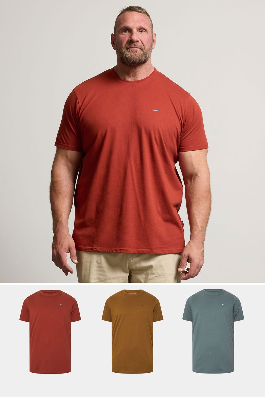 BadRhino 3 Pack Storm Blue & Burnt Red Core T-Shirts