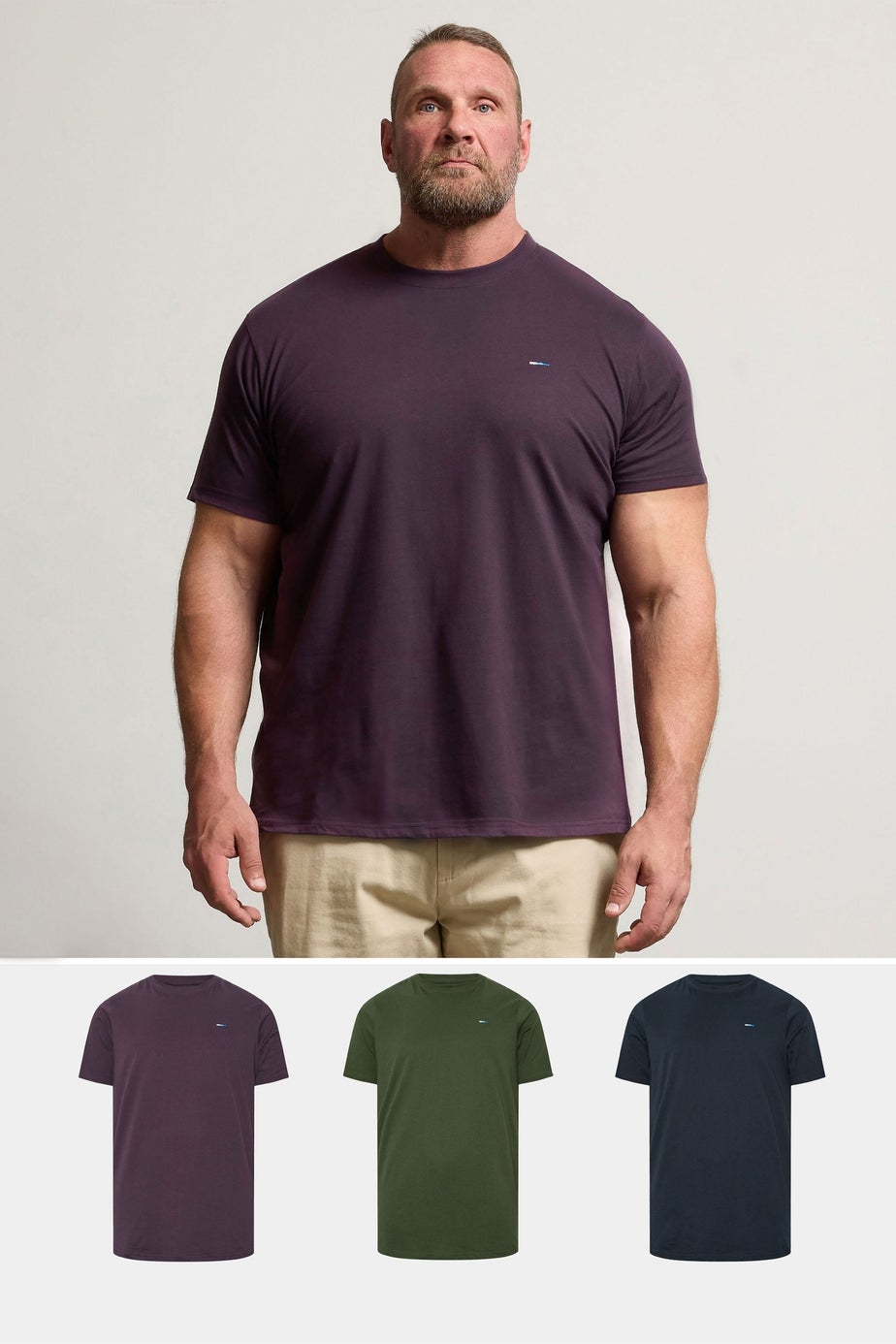 BadRhino 3 Pack Plum Purple &  Dark Green Core T-Shirts