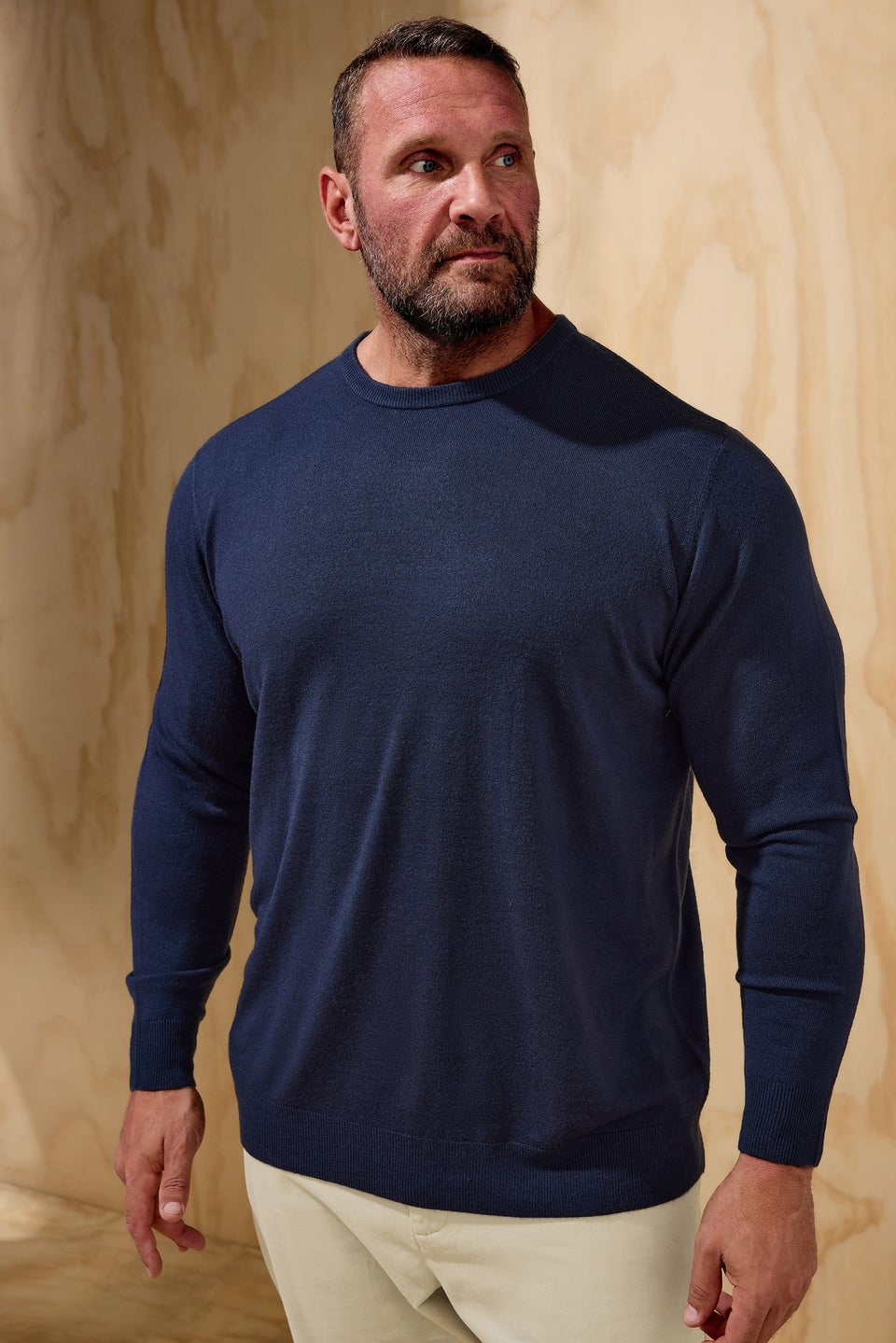 BadRhino Navy Blue Crew Neck Jumper