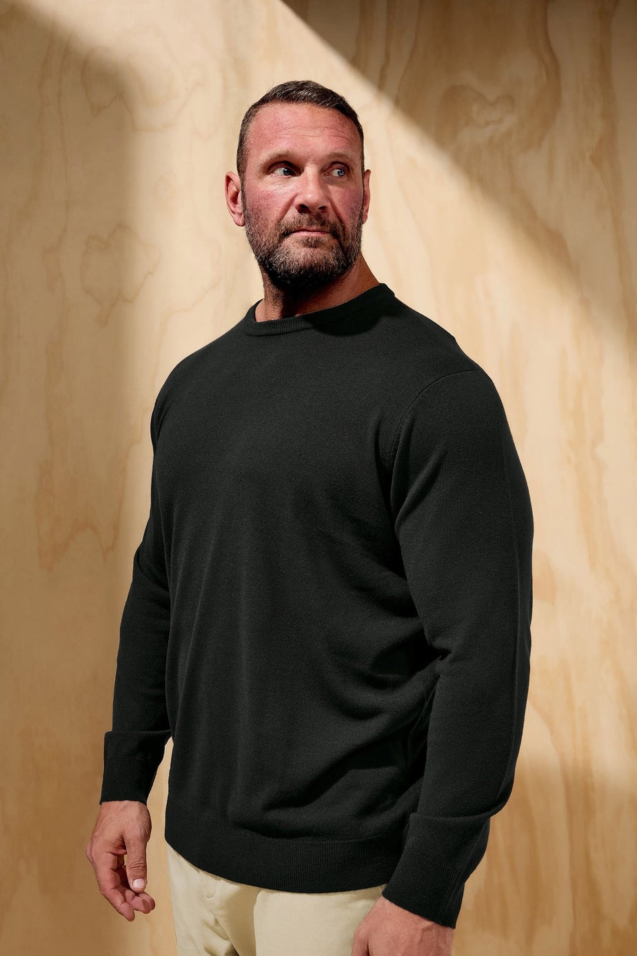 BadRhino Black Crew Neck Knitted Jumper