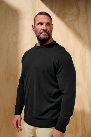 BadRhino Black Crew Neck Knitted Jumper