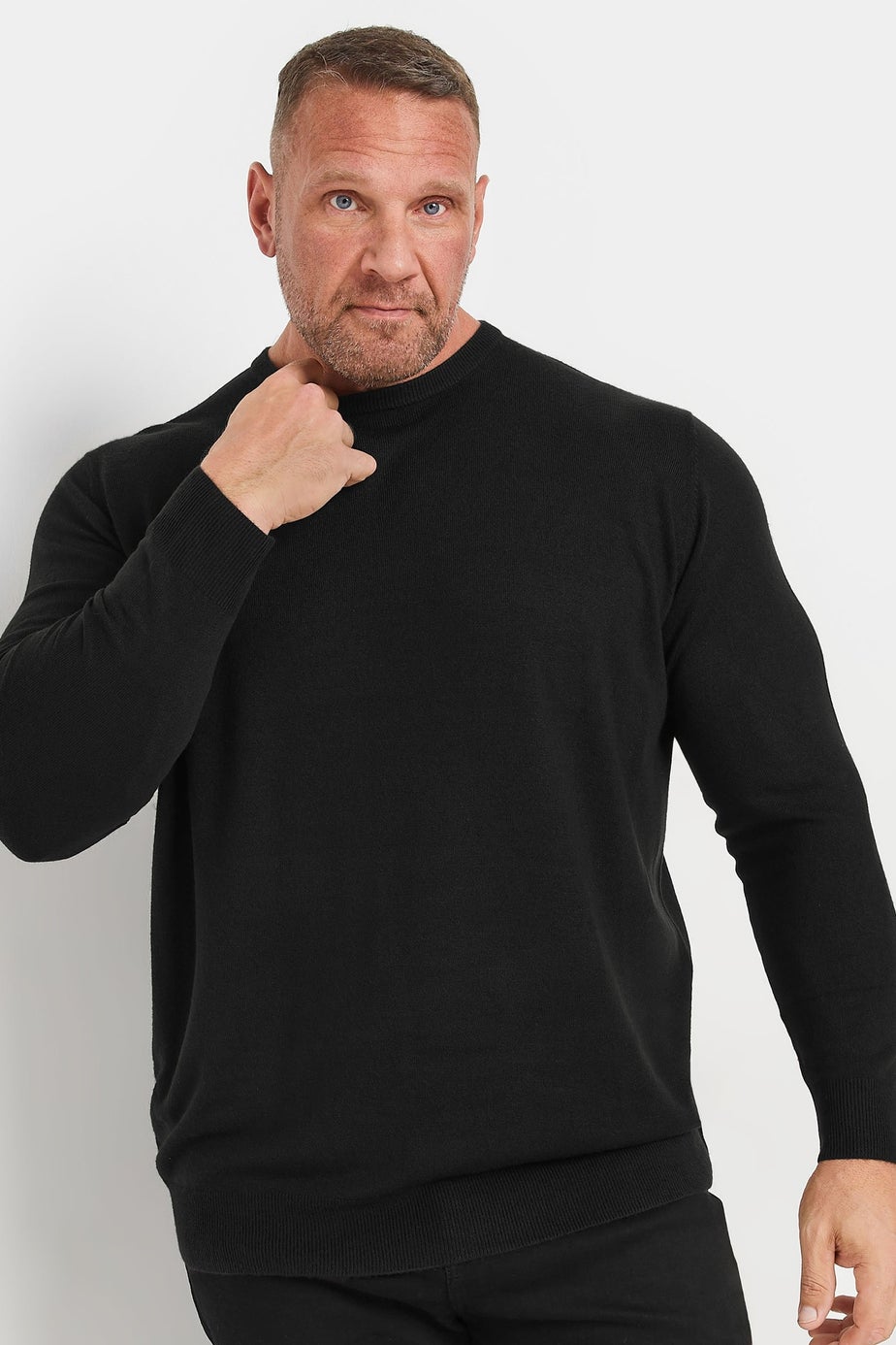 BadRhino Black Crew Neck Knitted Jumper
