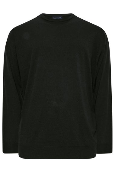 BadRhino Black Crew Neck Knitted Jumper
