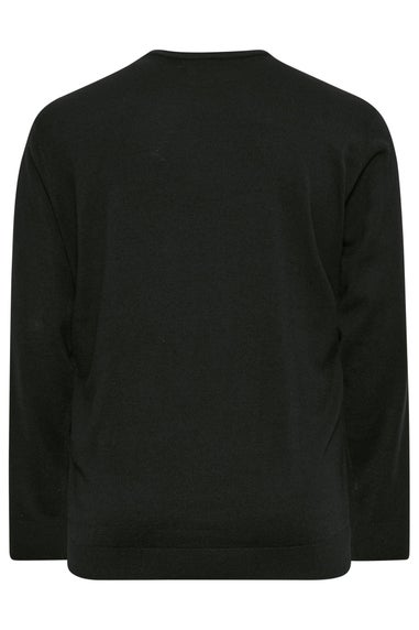 BadRhino Black Crew Neck Knitted Jumper