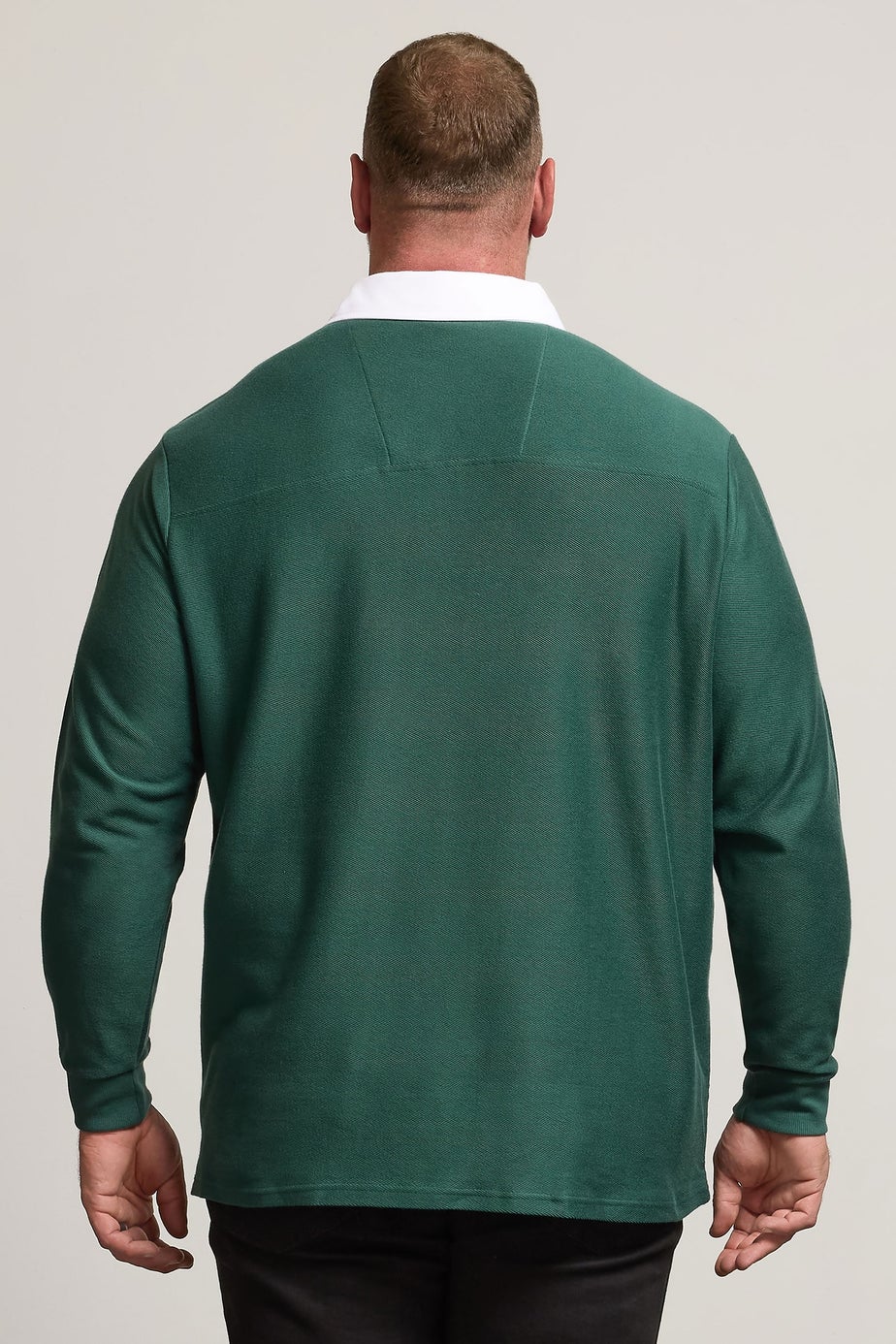 BadRhino Green Long Sleeve Embroidered Rugby Polo Shirt