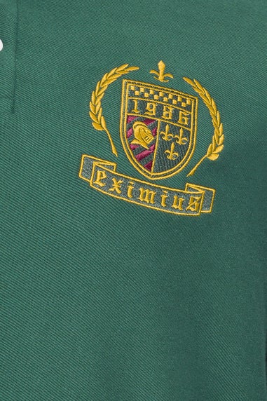 BadRhino Green Long Sleeve Embroidered Rugby Polo Shirt