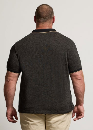 BadRhino Black Textured Tipped Polo Shirt