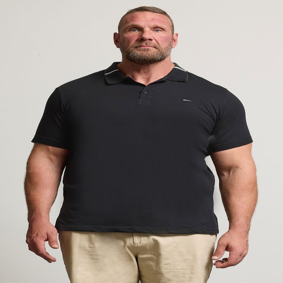 BadRhino Black Jacquard Polo Shirt