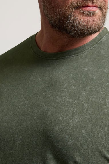 BadRhino 3 Pack Khaki & Navy Acid Wash T-Shirts