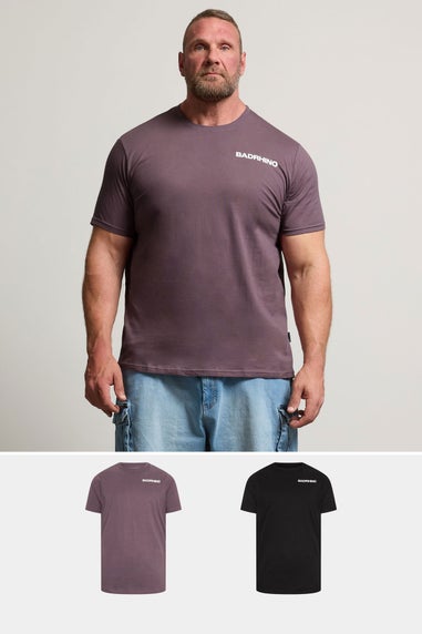 BadRhino 2 Pack Black & Purple 'BadRhino' T-Shirts