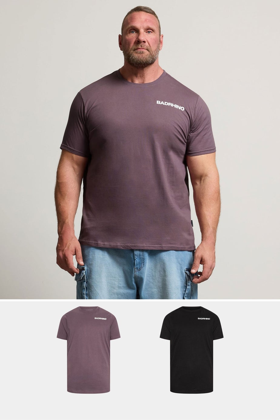 BadRhino 2 Pack Black & Purple 'BadRhino' T-Shirts