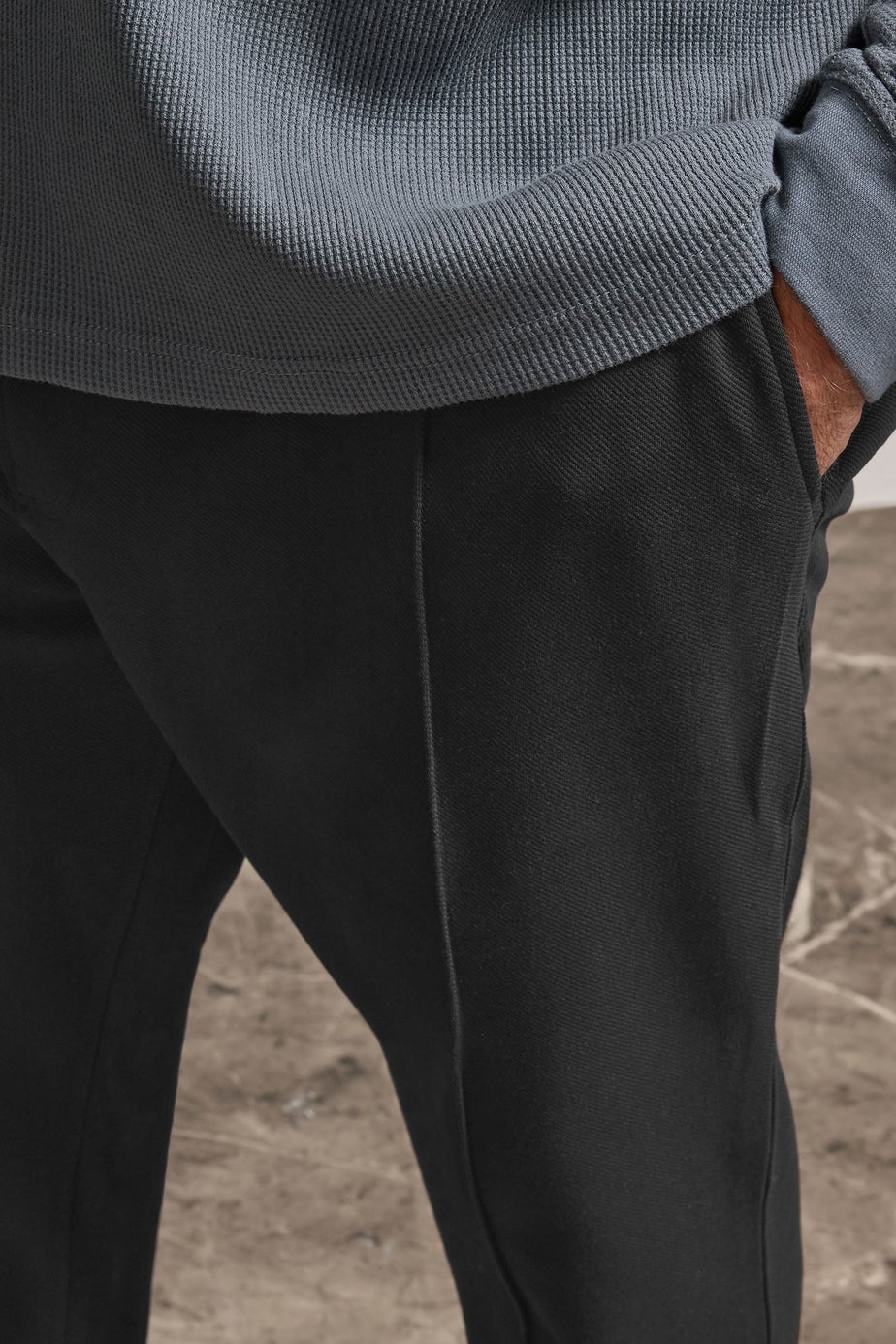 BadRhino Black Textured Jersey Joggers