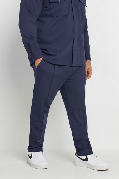 BadRhino Navy Blue Textured Jersey Joggers